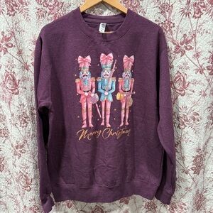 ✨ Pink Nutcracker Christmas Sweatshirt – Love in Faith – Size L
